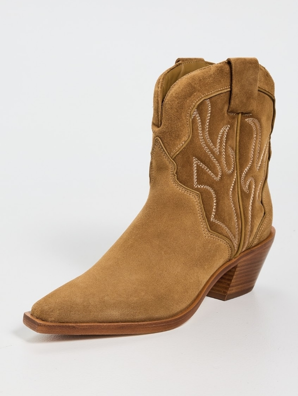 Reformation Otto Mini Western Tan Suede Western Ankle Booties Boots Size 9 - Picture 4 of 12